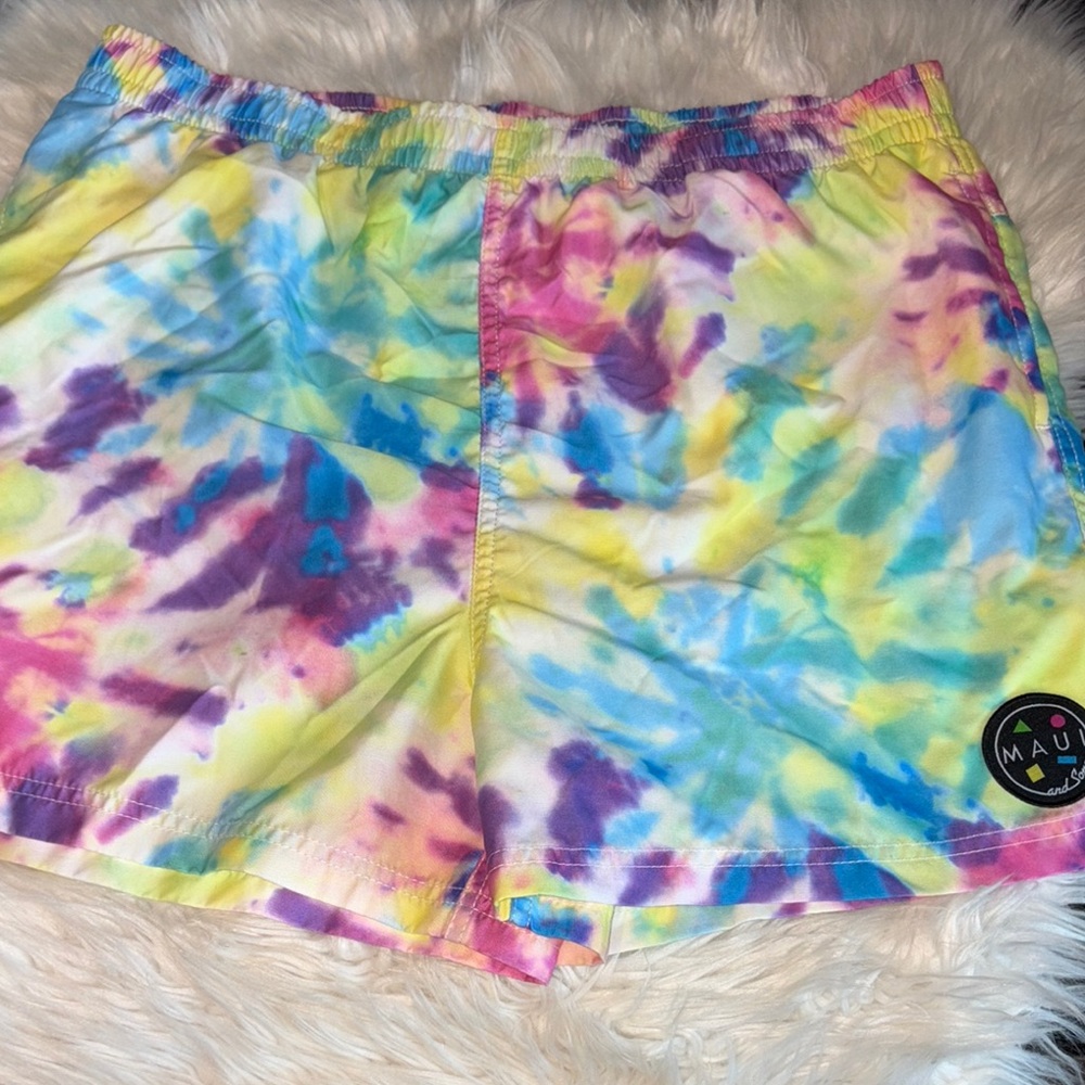 Maui and Sons Colorful Tie-Dye Swim Trunks